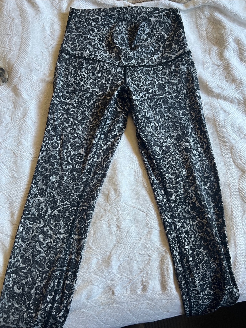 lululemon athletica Black & Gray Filigree High-Rise Leggings